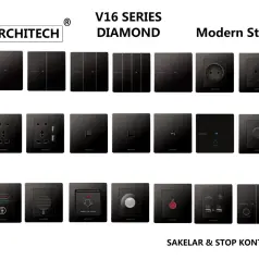 Stop kontak dan saklar ARCHITECH BLACK DIAMOND 